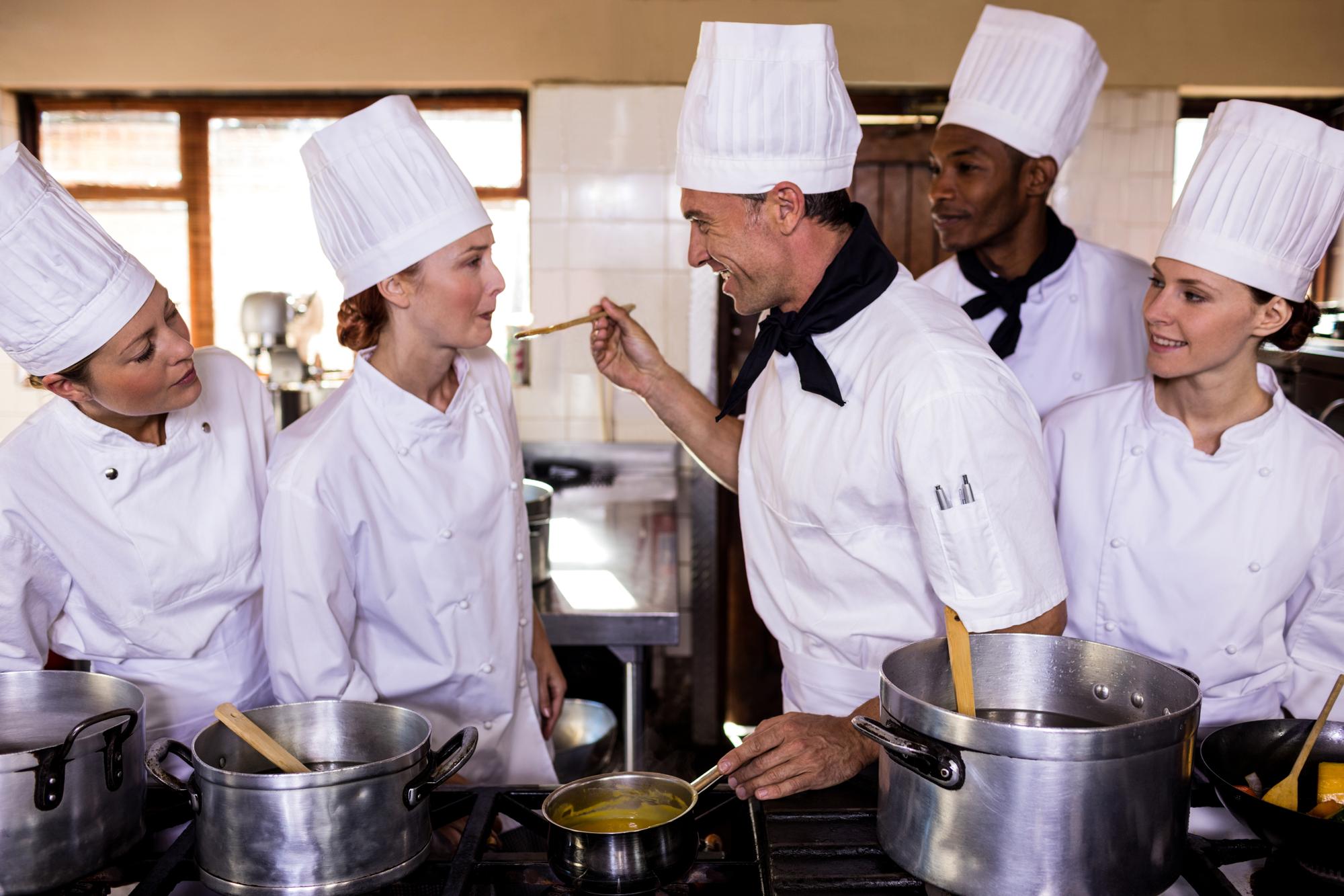 Group workshop in action with chef instructing